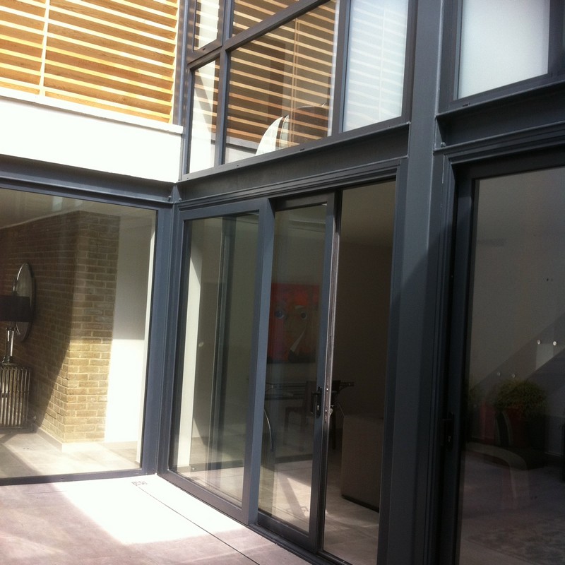 Anthracite aluminium sliding patio doors fitted in East Sheen
